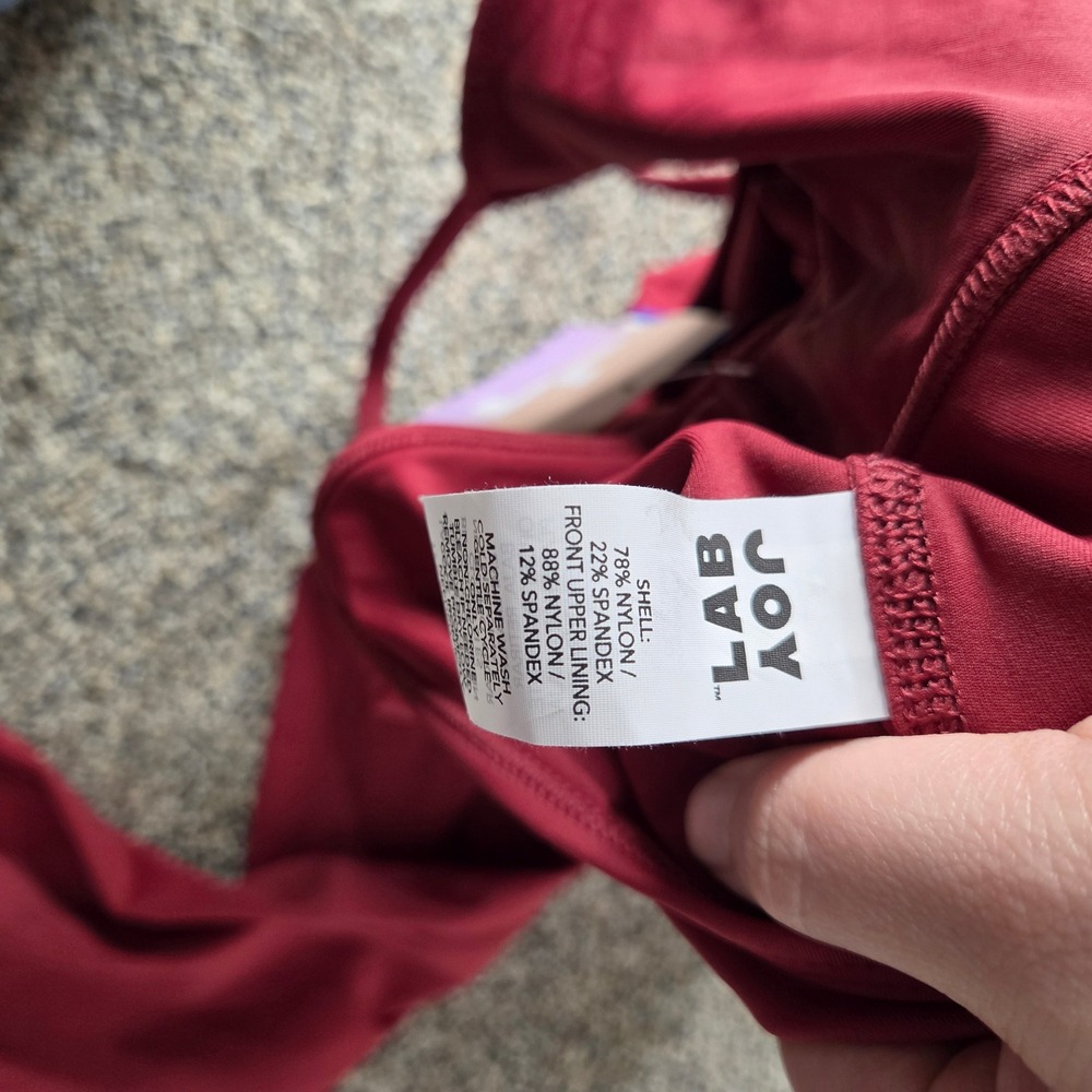 Joy Lab Wine Red Standard Fit Bodysuit Activewear Jumpsuit NWT Large - Picture 5 of 7